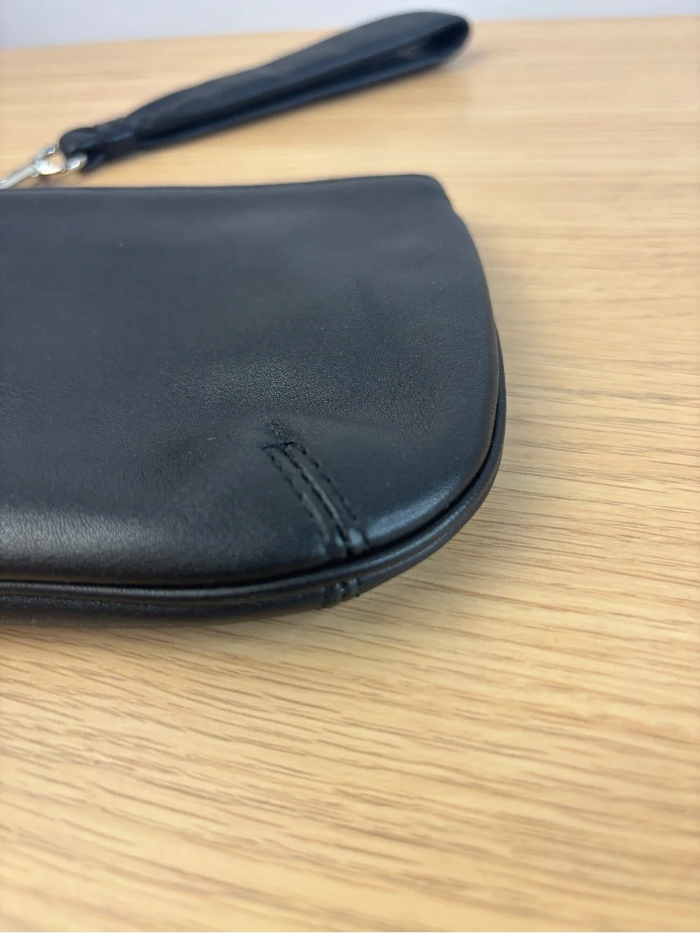 Y2K Coach Black Leather Wristlet‎ Clutch